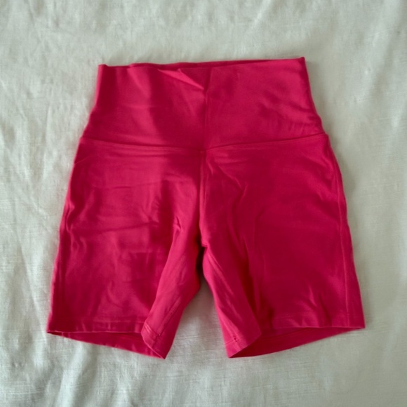lululemon athletica Pants - Lululemon Hot Pink 6” Biker Shorts / Size 6